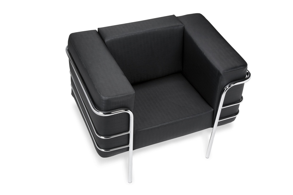 Poltrona Modelo Square Cuero Negro