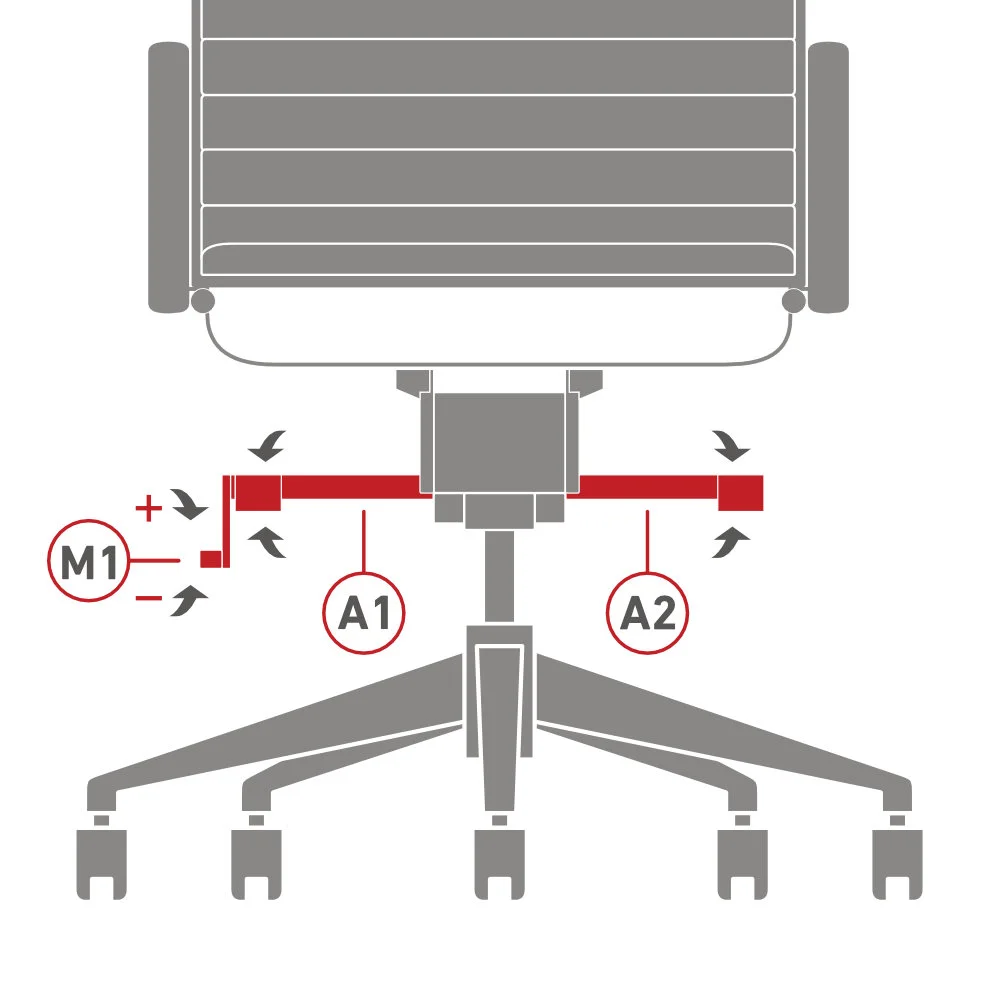 Silla Boss Presidente Patas de Nylon, Asiento y Respaldo en Simil Cuero, Brazos Fijos. 