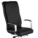 Silla Boss Presidente Patas de Nylon, Asiento y Respaldo en Simil Cuero, Brazos Fijos. 
