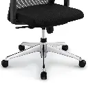 Silla Boss Presidente Patas de Aluminio, Asiento y Respaldo en Simil Cuero, Brazos Fijos. 