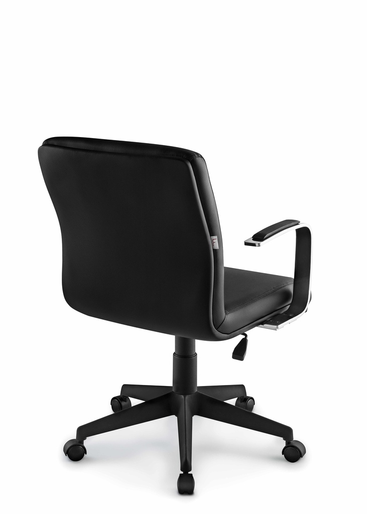 Silla Boss Director Patas de Nylon, Asiento y Respaldo en Simil Cuero, Brazos Fijos. 