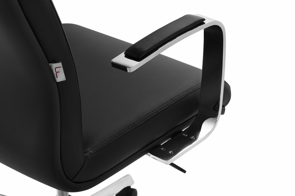 Silla Boss Director Patas de Nylon, Asiento y Respaldo en Simil Cuero, Brazos Fijos. 