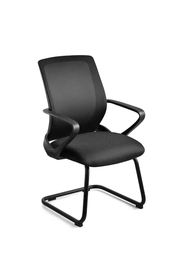 Silla de interlocutor fija Vibe en color negro pata nylon