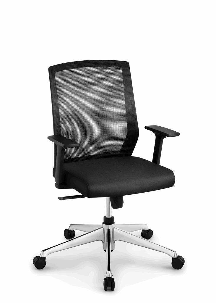 Silla Operativa Modelo Gift Mecanismo Multiposicion, Patas de aluminio, brazos regulables 