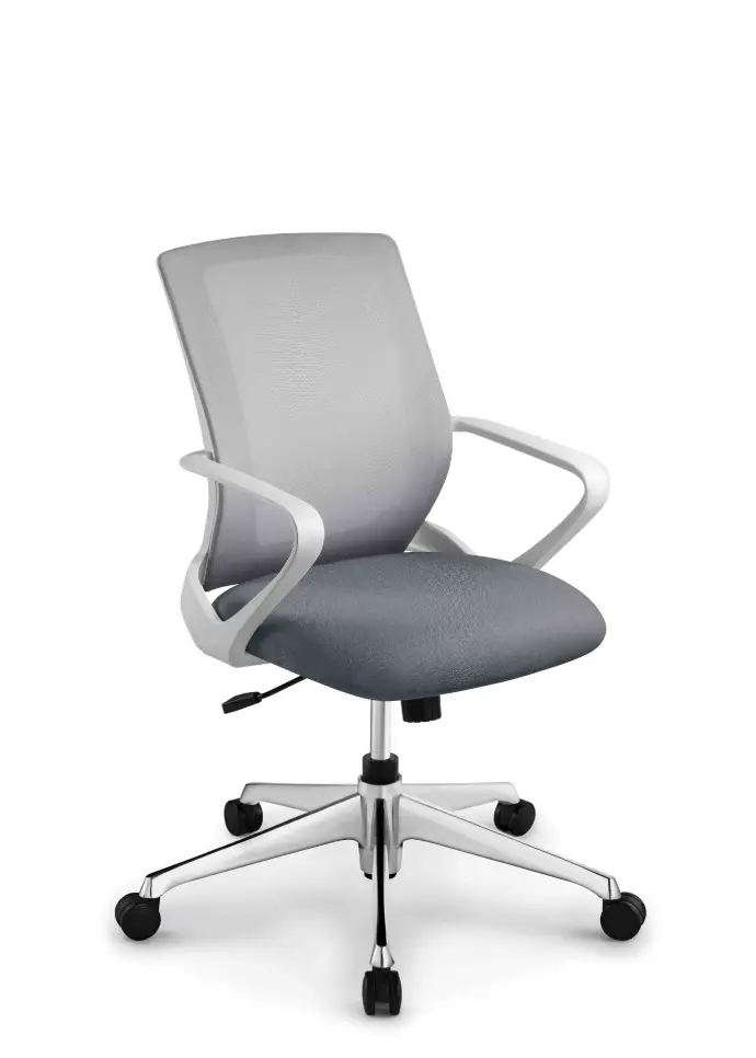 Silla de oficina blanca Staff Vibe pata aluminio