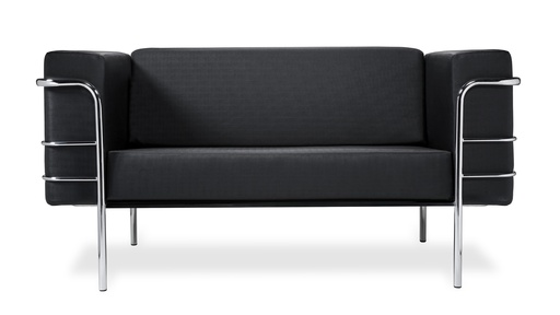 Sofa Modelo Square 2 Cuerpos Cuero Negro