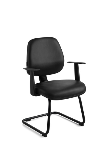 Silla Interlocutor Modelo Sigma, Patas negras, brazos regulables